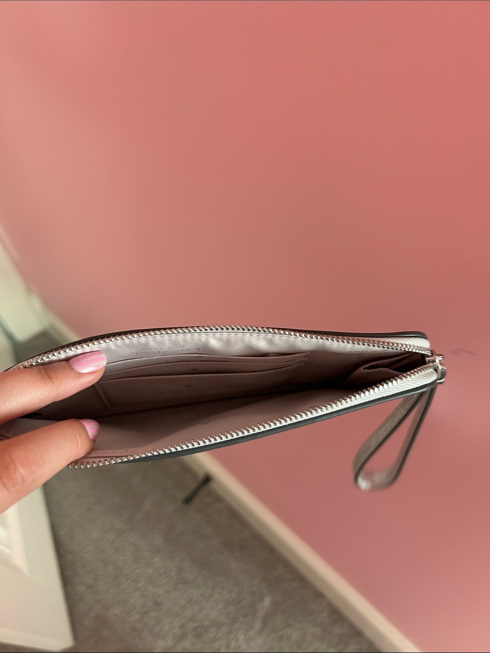 kate spade Metallic Rose Pink Wristlet Clutch - Picture 3 of 3